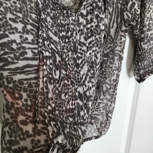 Animal Print Blouse in White & Grey - Picture 2 of 6